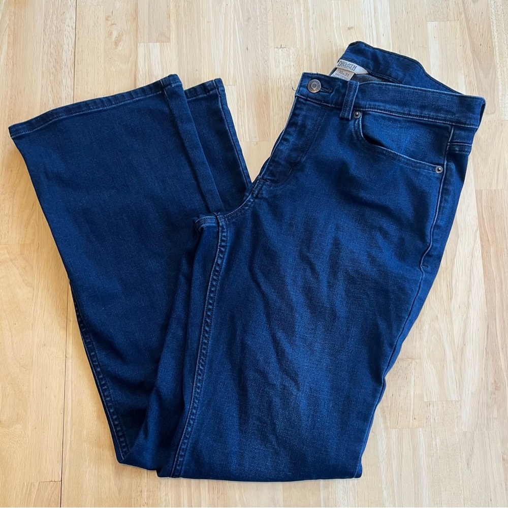 Duluth Trading Company Daily Denim Boot Cut Jeans, Dark Blue, W’s Sz 10X31, EUC